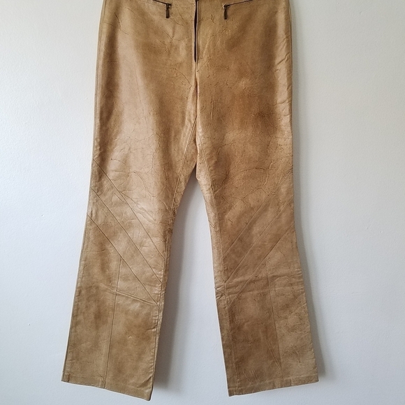 Y2k In Wear Jeans 100% Leather Boot Cut Pants Size 28 - Picture 5 of 11